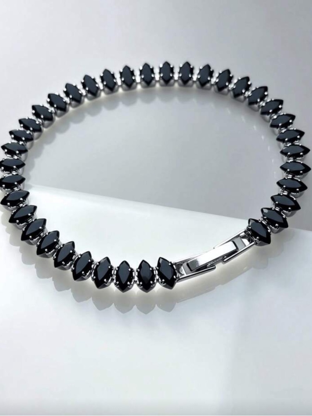 Bracelet- blue simulated, sapphire, tennis bracelet  2.5mm Shiny Cubic Zirconia
